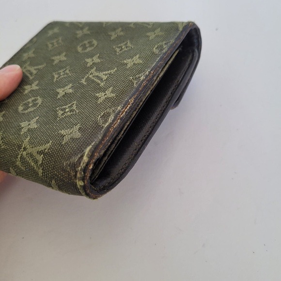 LOUIS VUITTON LV Men's Canvas Leather Card Bill Coin Wallet Khaki Green Medium - Picture 14 of 14